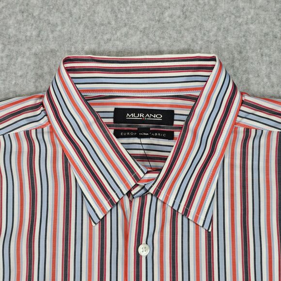 Murano XL Long Sleeve Shirt Multicolor Stripe European Fabric Casual W/ Tag - Picture 2 of 10